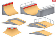 Skatepark elements isolated