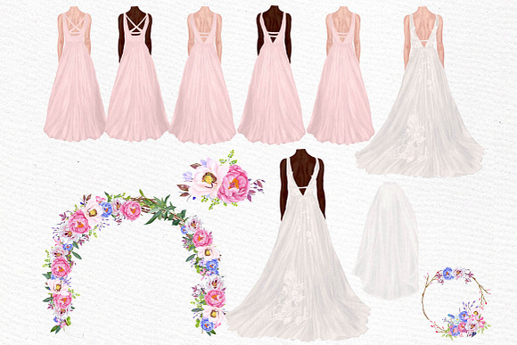 Wedding clipart Bride clipart in Illustrations - product preview 1