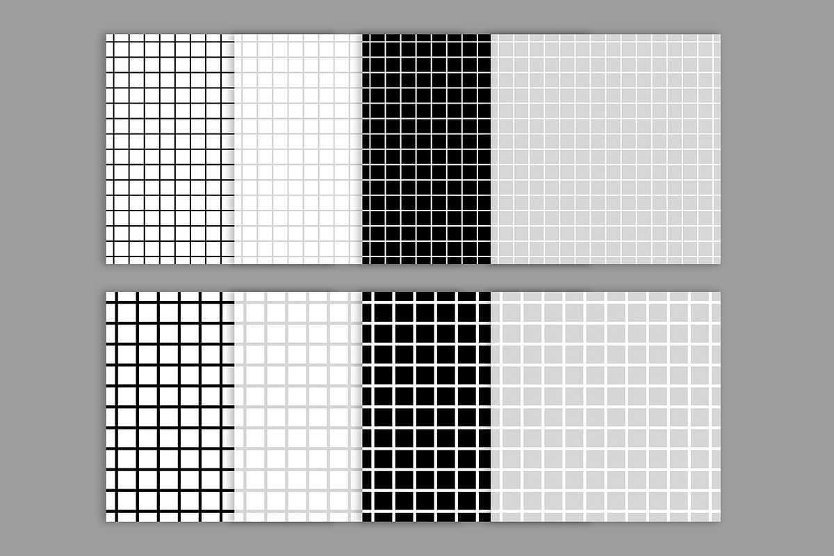 Black & White Seamless Grid Patterns in Patterns - product preview 8