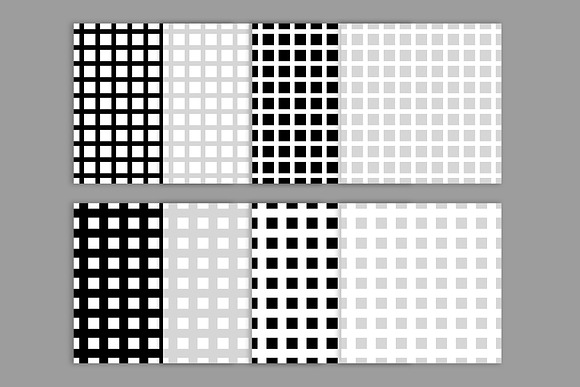 Black & White Seamless Grid Patterns in Patterns - product preview 1