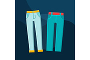 Trousers flat concept vector icon