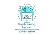 Digital marketing blueprint icon