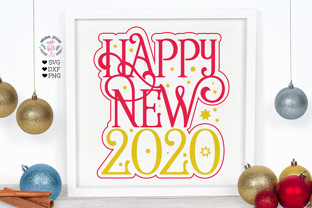 Happy New 2020 Cut File in Illustrations - product preview 8