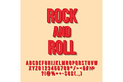 Rock and roll red vintage lettering