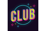 Club vintage 3d vector lettering