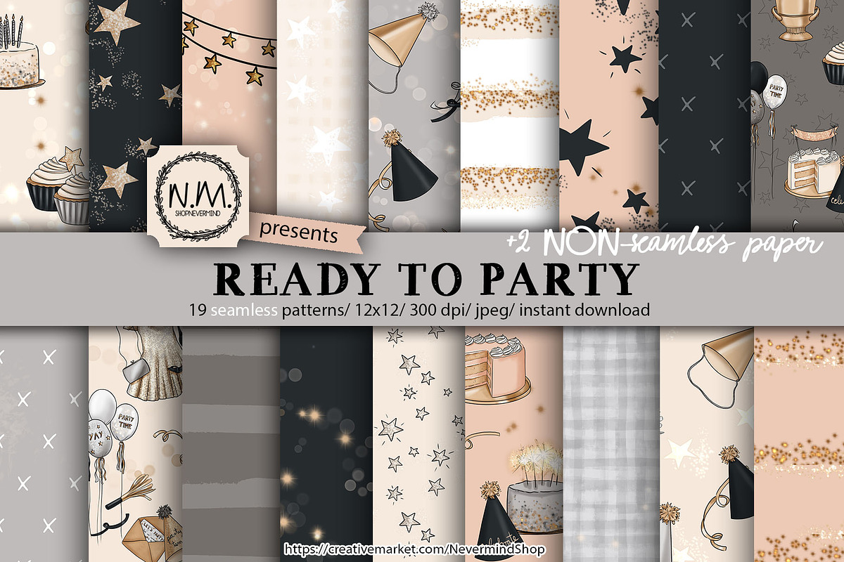New Years Party Seamless Patterns in Patterns - product preview 8