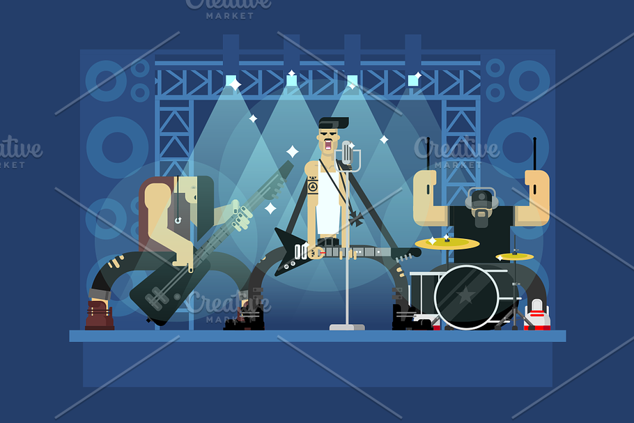 Rock band illustration in Illustrations - product preview 8