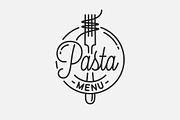 Pasta menu logo. Round linear logo.