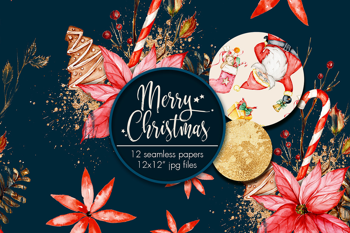 12 Christmas seamless patterns in Patterns - product preview 8