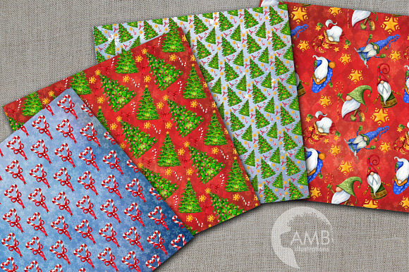 Christmas watercolour gnomes pattern in Patterns - product preview 1