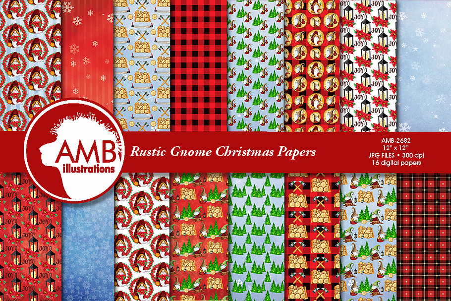 Christmas Watercolour Gnomes pattern in Patterns - product preview 8
