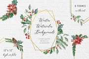 Winter Watercolor Frame Backgrounds