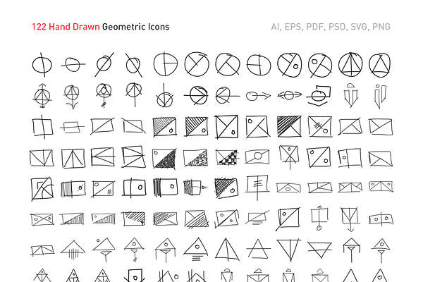 Hand Drawn Geometric Icon Set