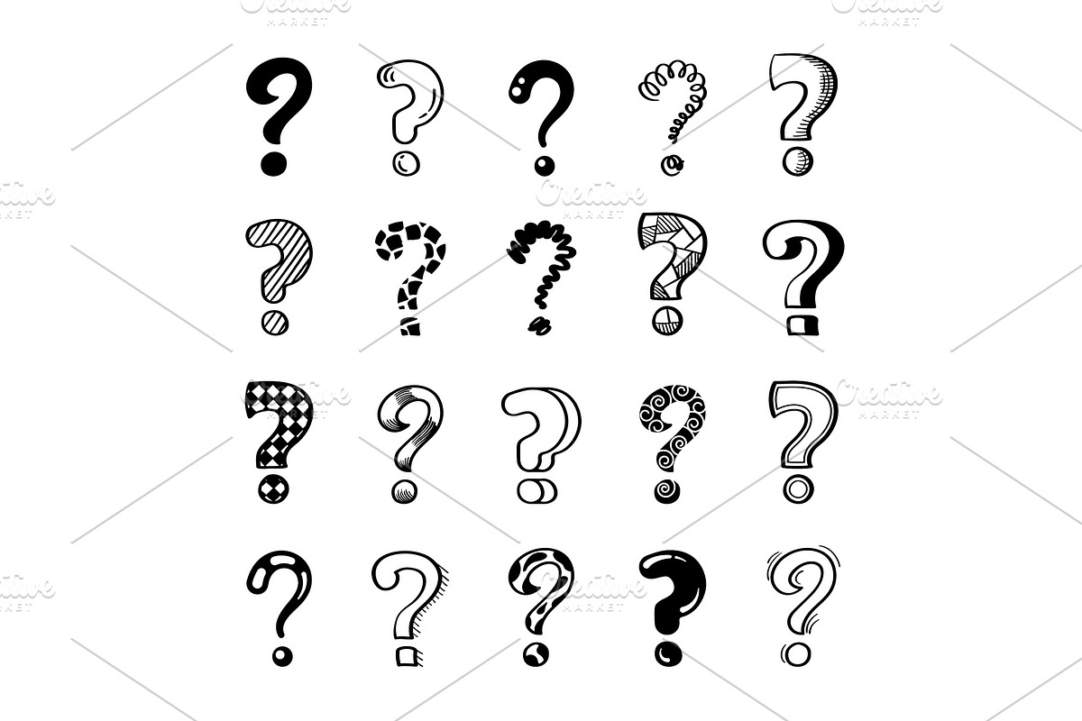 Question marks creative black vector in Illustrations - product preview 8