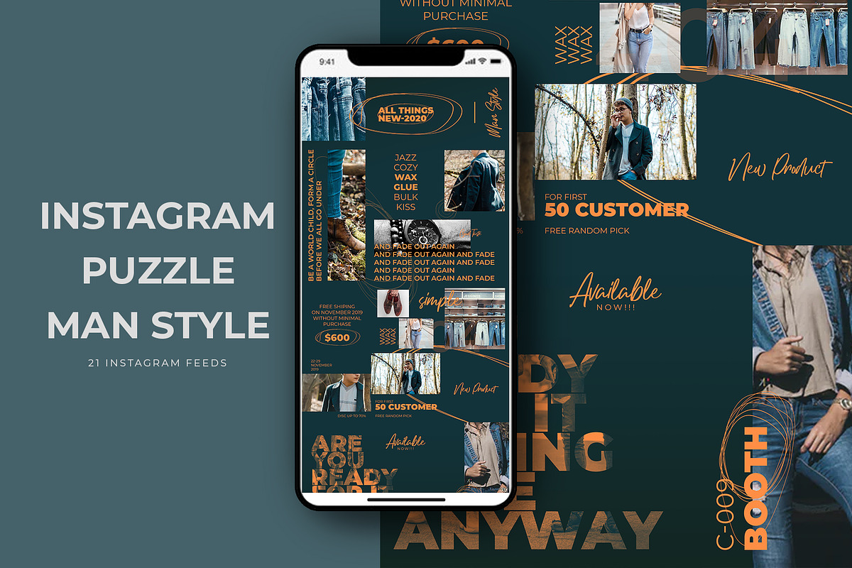 Instagram Puzzle Man Style in Instagram Templates - product preview 8