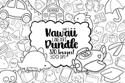 Kawaii Lineart Clipart Bundle