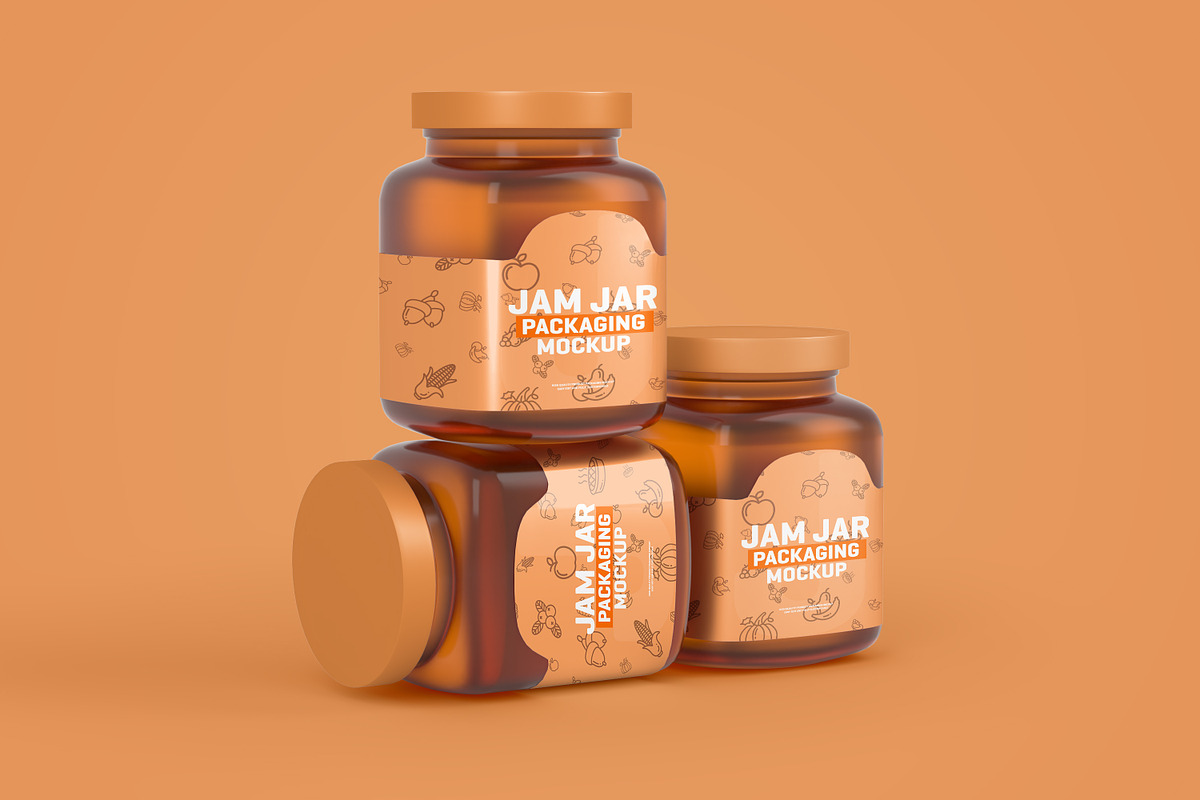 Glass Jam Jar Packaging Mockup in Product Mockups - product preview 8