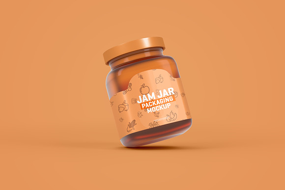 Glass Jam Jar Packaging Mockup in Product Mockups - product preview 3