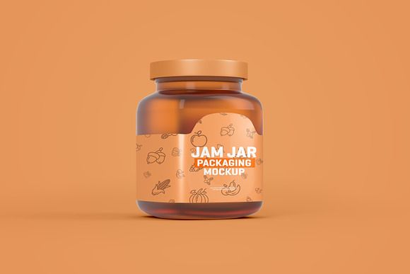 Glass Jam Jar Packaging Mockup in Product Mockups - product preview 4