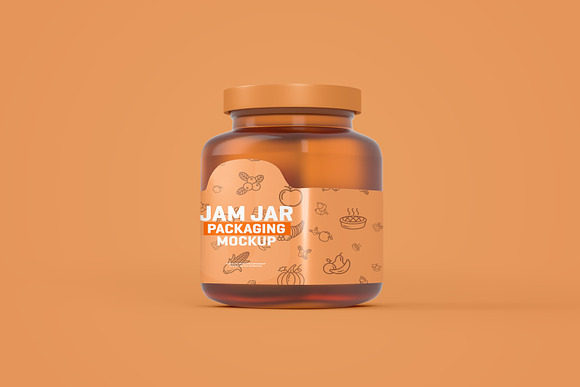 Glass Jam Jar Packaging Mockup in Product Mockups - product preview 5