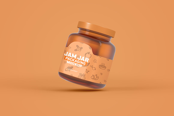 Glass Jam Jar Packaging Mockup in Product Mockups - product preview 6
