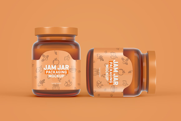 Glass Jam Jar Packaging Mockup in Product Mockups - product preview 7