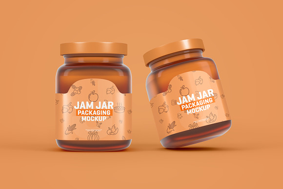 Glass Jam Jar Packaging Mockup in Product Mockups - product preview 8