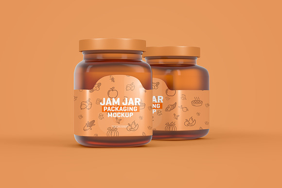 Glass Jam Jar Packaging Mockup in Product Mockups - product preview 9