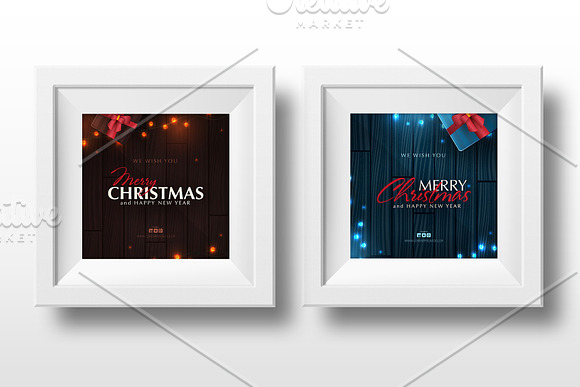 Christmas Banner with lights garland in Instagram Templates - product preview 2