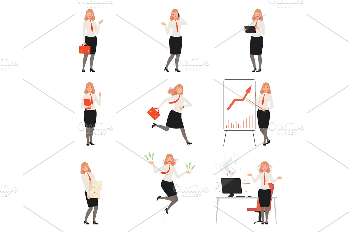 Businesswomen characters, people in in Illustrations - product preview 8