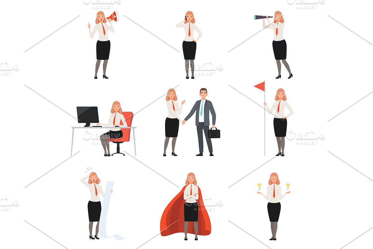 Businesswomen characters, people in in Illustrations - product preview 8