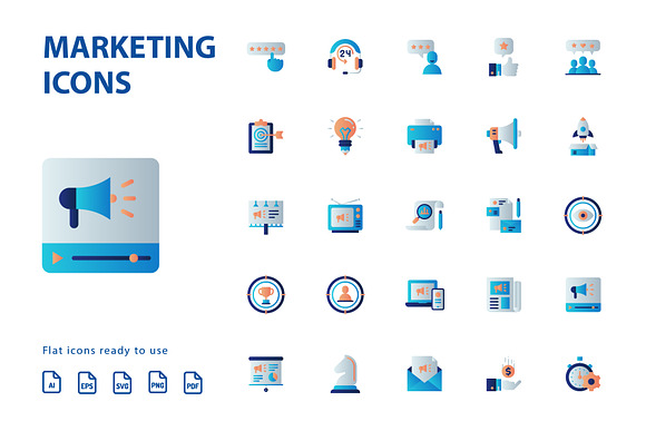 Marketing Flat Icons in Marketing Icons - product preview 3
