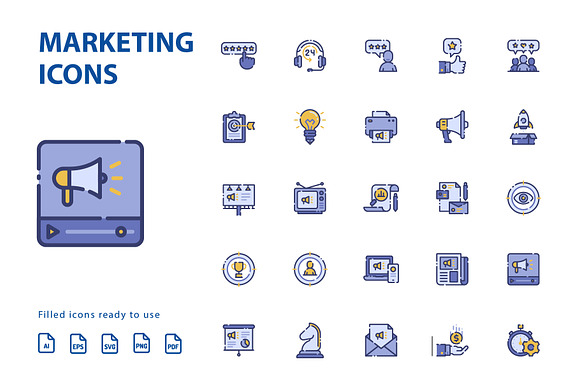 Marketing Filled Icons in Marketing Icons - product preview 1