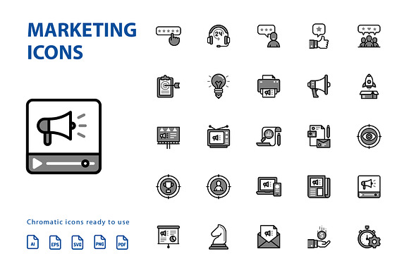 Marketing Chromatic Icons in Marketing Icons - product preview 2
