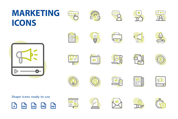 Marketing Shape Icons in Marketing Icons - product preview 3