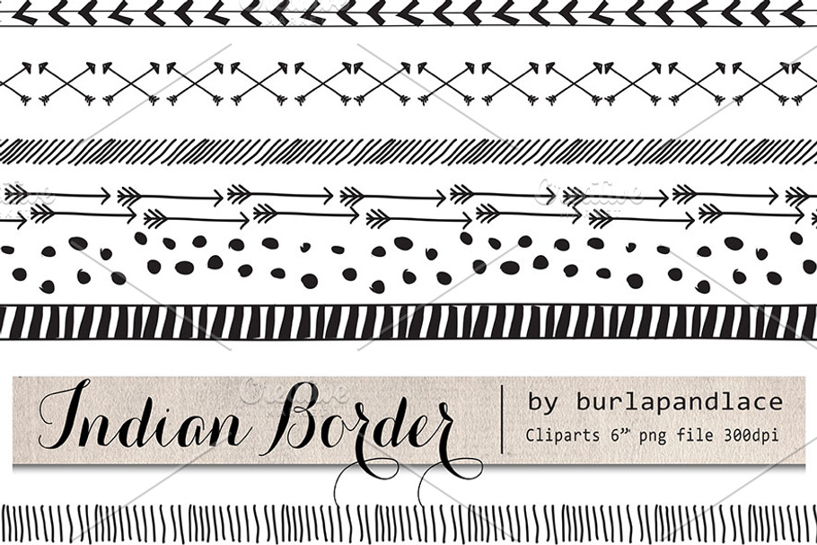 Hand Drawn clipart indian border