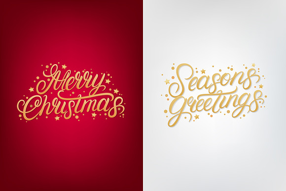 Christmas Backgrounds & Lettering in Postcard Templates - product preview 5
