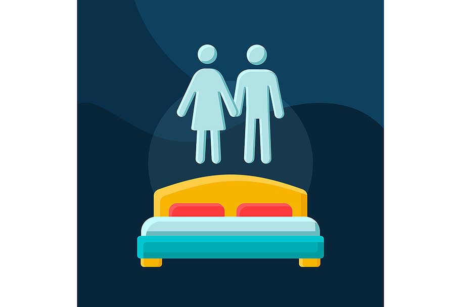 Double room flat concept vector icon