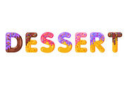 Donut cartoon dessert biscuit font
