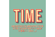 Time vintage 3d vector lettering