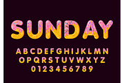 Donut cartoon sunday biscuit font
