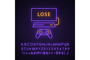Losing game neon light icon