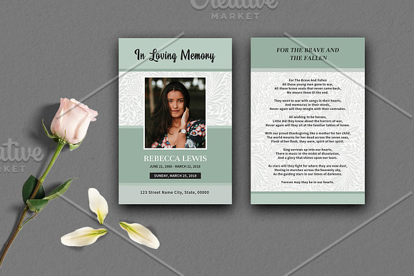 Funeral Prayer Card V14 in Card Templates - product preview 2