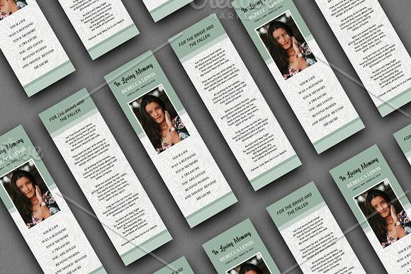 Funeral Bookmark Template V06 in Card Templates - product preview 1