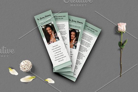 Funeral Bookmark Template V06 in Card Templates - product preview 2