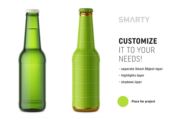 Beer bottle mockup in Product Mockups - product preview 1
