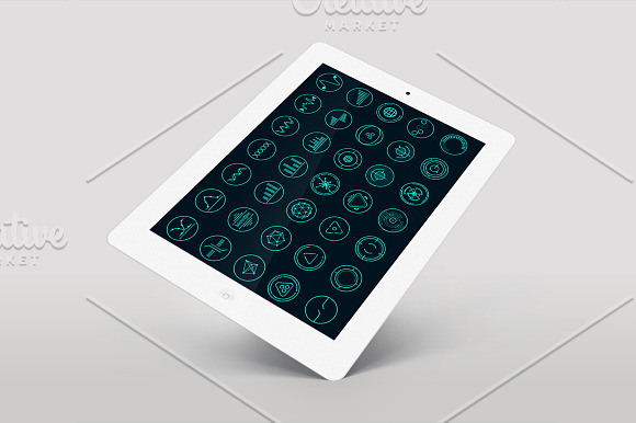 Set of vector futuristic icons in Navigation Icons - product preview 1