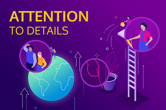 Purple Isometric Illustrations in UI Kits and Libraries - product preview 2