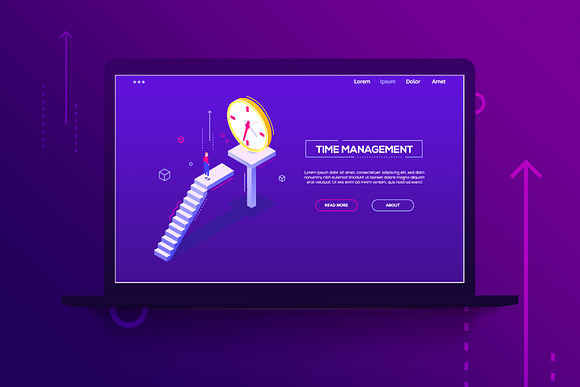 Purple Isometric Illustrations in UI Kits and Libraries - product preview 3
