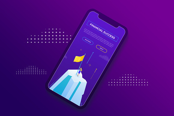 Purple Isometric Illustrations in UI Kits and Libraries - product preview 5